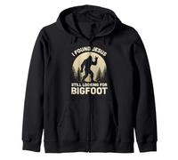 Encontré a Jesús todavía Buscando una Aventura de diseño de Bigfoot Sudadera con Capucha
