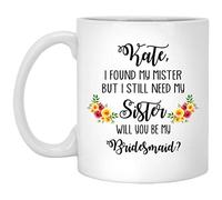 Encontré A Mi Señor, Pero Aún Necesito La Propuesta De Dama De Honor De Mi Hermana. Taza De Café Duradero Tazas De Desayuno Con Asa Taza Para Té Oficina Hogar Espresso 330Ml