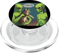 Encontré esto su extraterrestre vibrante gato divertido PopSockets PopGrip para MagSafe