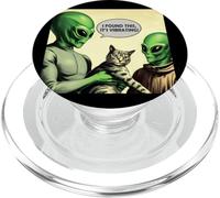 Encontré Esto su Extraterrestre Vibrante Gato Divertido PopSockets PopGrip para MagSafe