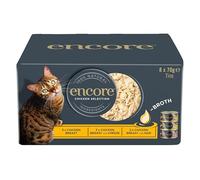 Encore 100% Comida Húmeda Natural para Gatos, Selección de Pollo, Pechuga de Pollo, Pechuga de Pollo con Queso y Pechuga de Pollo con Jamón, 4 x (8 x 70g) Latas
