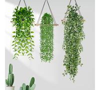 ENCOUN 3PCS Plantas Artificiales Colgantes con Macetas, 55-90cm, Plantas Artificiales Decorativas para Cocina, Sala de Estar, Balcón, Jardín