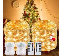 ENCOUN Guirnalda Luces, 2x12M 120 LED Guirnaldas Luces, Impermeable IP67 Guirnaldas Luces Exterior, 8 Modos Luces de Hadas Interior y Exterior, Lucess Navidad para Decoración, Navidad, Fiesta, Bodas