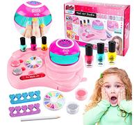 ENCOUN Juego de Esmalte de uñas para Niñas, Set de Maquillaje para niñas, Kit de Esmalte de Uñas a Base de Agua, Peel Off Esmalte de Uñas y Separador de Uñas, Secador de Uñas, Regalo para Niñas 6-12