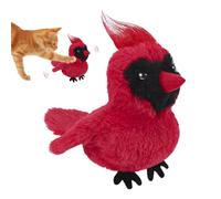 Encourages Flapping Bird Cat Toy, Interactive Chirping Plush Bird, Touch-Activated Rechargeable Pet Toy for Kittens and Small Dogs, 6.3x4.72x2.36 Inches, Red