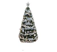Encrypted Christmas Tree with Lights Ribbons and Christmas Decoration Package for Xmas New Year Party Home Shop Mall Decorative(150cm)