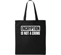 Encryption is Not A Crime - Bolsa de algodón ecológico natural con logotipo en blanco y negro, color negro, Black, Talla única