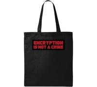 Encryption is Not A Crime - Bolsa de algodón ecológico natural con logotipo rojo, color negro, Black, Talla única