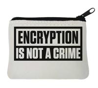 Encryption Is Not A Crime Crypto Graphic - Monedero de neopreno (10 x 11 cm), color blanco, White, Talla única