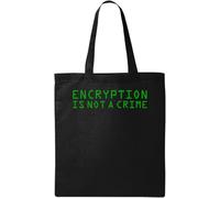 Encryption is Not A Crime Green Logo - Bolsa de algodón ecológico natural, color negro, Black, Talla única