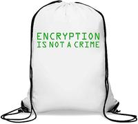 Encryption Is Not A Crime Green Logo - Saco de gimnasio informal con cordón, color blanco