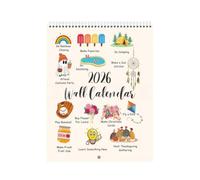 Encuadernación de bobina doble del planificador del calendario | Calendario de ilustraciones de actividades divertidas, programación diaria, decoración de la oficina en hogar,