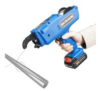 Encuadernadora eléctrica de 8-34 mm, 4500 mAh, con cargador y 2 baterías, máquina automática de mano Rebar Tying dispositivo de hormigón armado para máquina encuadernadora de alambre (azul)