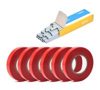 Encuadernadora Tapetool de la planta de jardín con 6 cintas de cinta rollos rama de la planta que atada a la mano de la máquina de enlace Suministros de Encuadernación(6pcs Red Tape Nails)