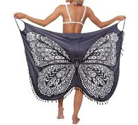 Encubrimiento de Bikini para Mujeres, Sexy Playa sin Respaldo Encubrimiento con Correa de Espagueti Ajustable, Vestido de Envoltura de Playa de Mariposa de Estilo Boho, Trajes de baño Largos para mu