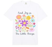 Encuentra alegría en Las pequeñas Cosas Lindas afirmaciones Florales de Primavera Comfort Colors Adult Heavyweight T-Shirt