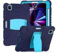 Encuentra con Soporte para Samsung Tab A7 2020 T500 T505 Duradero, híbrido, Resistente a Golpes, Tres borrables, Carcasa Protectora de Silicona para tabletas Infantiles (Azul Marino)