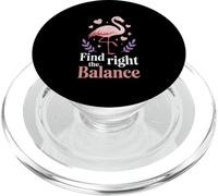Encuentra el Equilibrio Adecuado Flamingo Motivación Calma PopSockets PopGrip para MagSafe