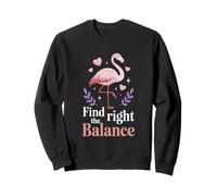 Encuentra el Equilibrio Adecuado Flamingo Motivación Calma Sudadera