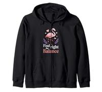 Encuentra el Equilibrio Adecuado Flamingo Motivación Calma Sudadera con Capucha