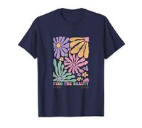 Encuentra la Belleza en la floración Floral inspiradora Diaria Retro Camiseta