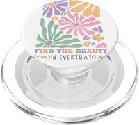Encuentra la Belleza en la floración Floral inspiradora Diaria Retro PopSockets PopGrip para MagSafe