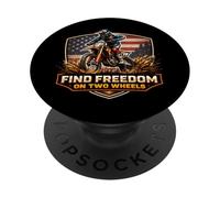 Encuentra la Libertad en Dos Ruedas American Dirt Bike MX Rider EE. UU PopSockets PopGrip Adhesivo