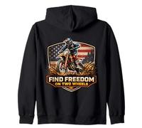 Encuentra la Libertad en Dos Ruedas American Dirt Bike MX Rider EE. UU Sudadera con Capucha