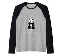 Encuentra la Paz Panda Yoga Meditación Zen Camiseta Manga Raglan