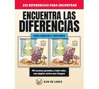 Encuentra las Diferencias para Adultos y Mayores: 40 escenas grandes a todo color, una página entera por imagen