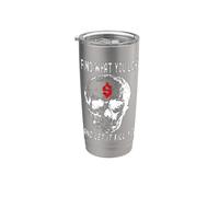 Encuentra lo que amas y deja que te mate una calavera sonriente gótica Vaso térmico de acero inoxidable de doble pared