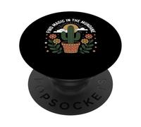 Encuentra Magia en la Obra de Arte del Cactus mundano PopSockets PopGrip Adhesivo