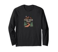 Encuentra tu Camino Vintage Forest Mountain Peak Wanderlust Manga Larga