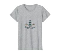Encuentra tu Equilibrio: Yoga y Justice Harmony Logo Camiseta, Mujer, Gris Jaspeado, XS