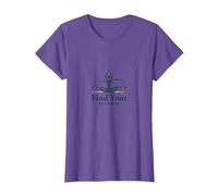 Encuentra tu Equilibrio: Yoga y Justice Harmony Logo Camiseta, Mujer, Morado Jaspeado, S