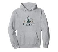 Encuentra tu Equilibrio: Yoga y Justice Harmony Logo Sudadera con Capucha, Unisex para Adultos, Gris Jaspeado, L