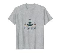 Encuentra tu Equilibrio: Yoga y Logotipo de armonía de Justicia Camiseta, Hombre, Gris Jaspeado, 3XL