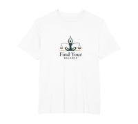 Encuentra tu Equilibrio: Yoga y Logotipo de armonía de Justicia Camiseta, Hombre Tallas Grandes, Blanco, 6X Alto