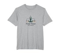 Encuentra tu Equilibrio: Yoga y Logotipo de armonía de Justicia Camiseta, Hombre Tallas Grandes, Gris Jaspeado, 5X Alto