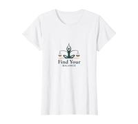 Encuentra tu Equilibrio: Yoga y Logotipo de armonía de Justicia Camiseta, Mujer, Blanco, 3XL