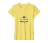 Encuentra tu Equilibrio: Yoga y Logotipo de armonía de Justicia Camiseta, Mujer, Limón, L