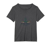 Encuentra tu Equilibrio: Yoga y Logotipo de armonía de Justicia Camiseta, Mujer Tallas Grandes, Jaspeado Oscuro, 5XL Grande