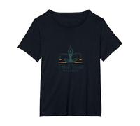 Encuentra tu Equilibrio: Yoga y Logotipo de armonía de Justicia Camiseta, Mujer Tallas Grandes, Negro, 5XL Grande