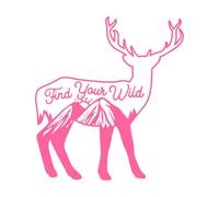 Encuentra tu eslogan salvaje Pegatinas de grabado 42x46.4cm Pegatinas para vidrio Rosa