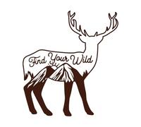 Encuentra tu eslogan salvaje Pegatinas de grabado 67.2x74.2cm Vinilos para ventanas Café