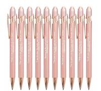 Encuentra tu fuerza diaria: Bolígrafos premium con versículos bíblicos (10 unidades), set de 2025, bolígrafo retráctil con citas para hombres y mujeres, ideal como recuerdo de oficina(Pink)