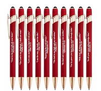Encuentra tu fuerza diaria: Bolígrafos premium con versículos bíblicos (10 unidades), set de 2025, bolígrafo retráctil con citas para hombres y mujeres, ideal como recuerdo de oficina(Red-2)