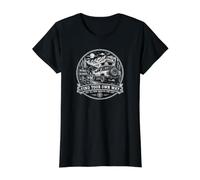 Encuentra tu Propio Camino Bigfoot Overlanding Adventure 4x4 Off-Road Camiseta gráfica económica, Mujer, Negro, XS