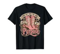 Encuentra tu propósito Botas Vaqueras Rosas Estilo Occidental Camiseta gráfica económica
