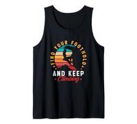 Encuentra tu punto de apoyo y sigue escalando rock boulder vintage Camiseta sin Mangas
